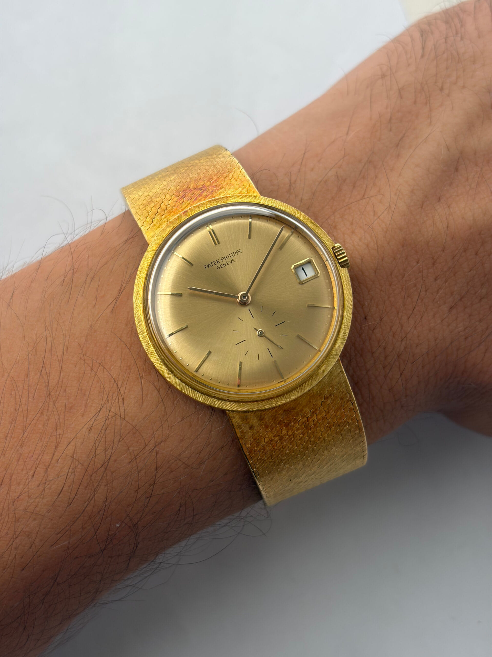 Patek philippe calatrava automatic date 3445/6 18k gold 35mm-12