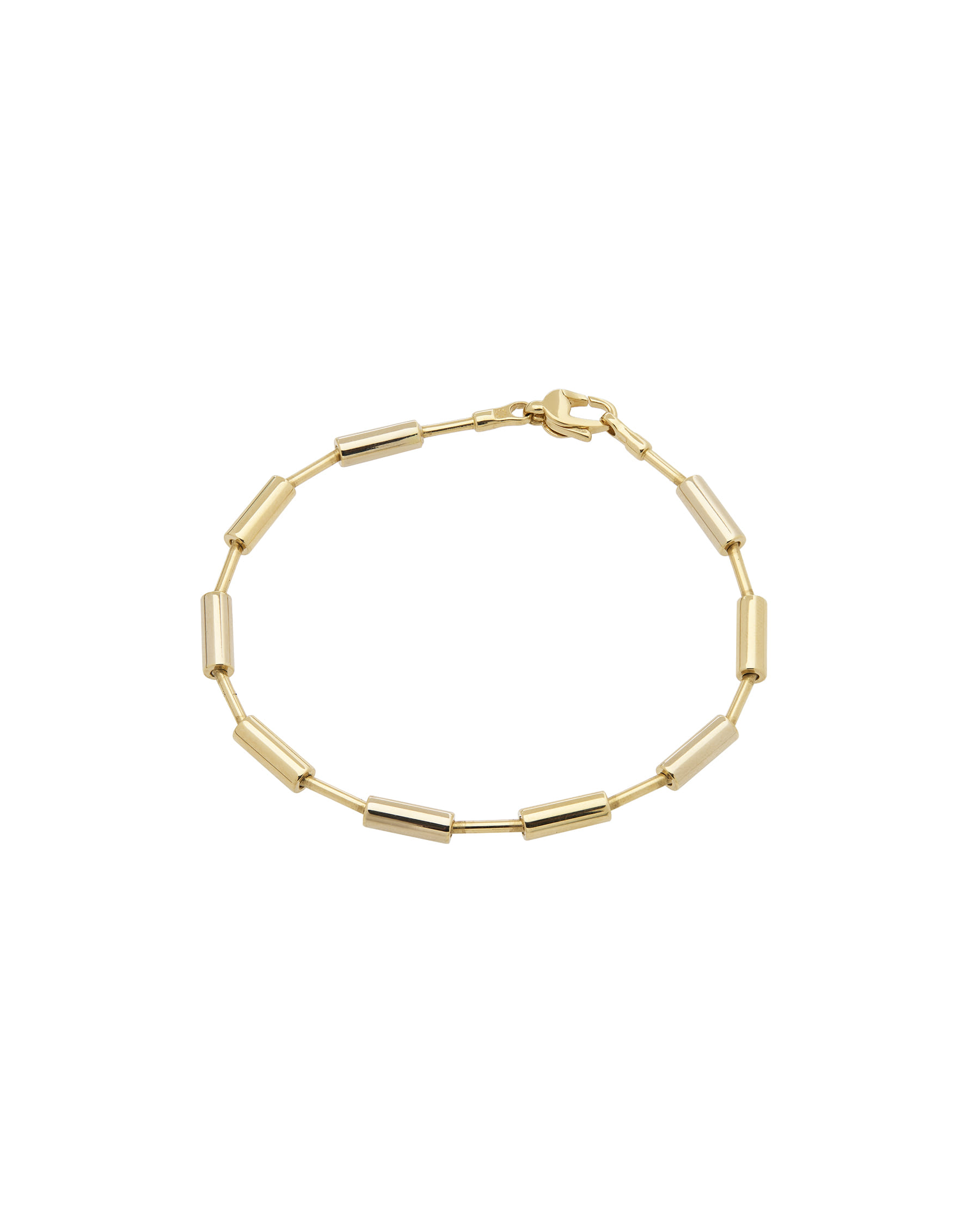 Bracciale a moduli tubolari in oro giallo e bianco-1