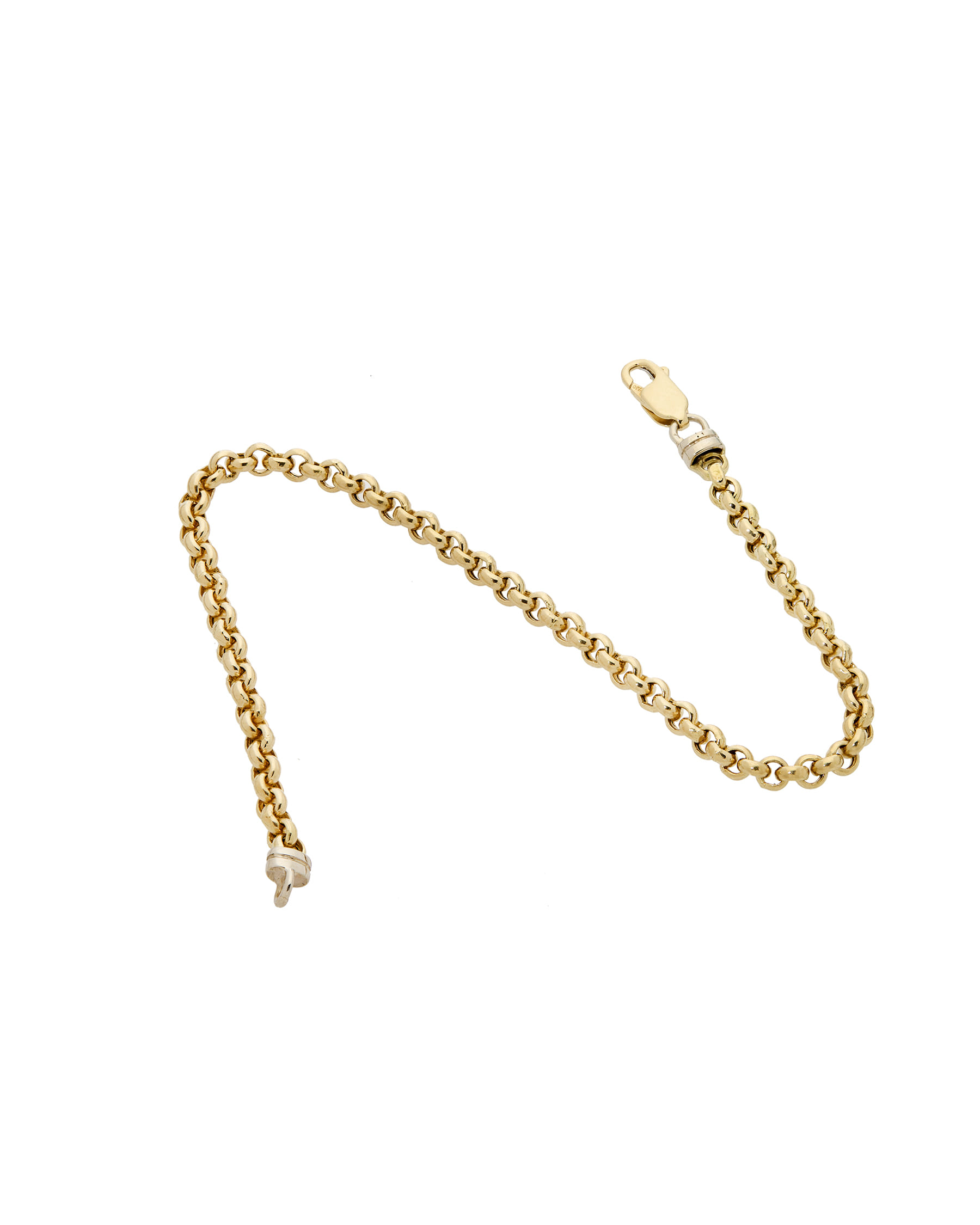 Bracciale maglia rolò in oro giallo e bianco-2