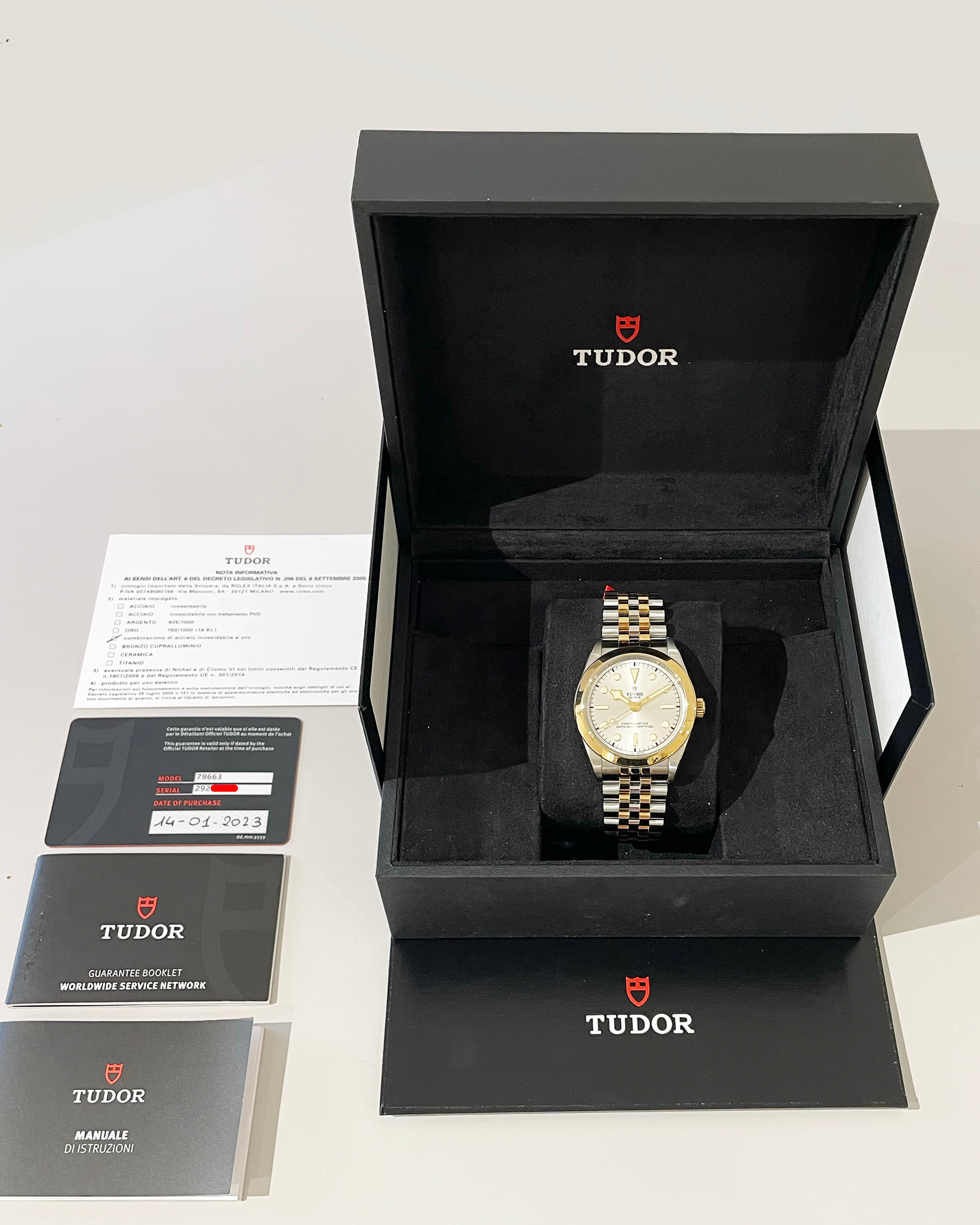 Tudor black bay 39 s&g fullset ref m79663-0002-6